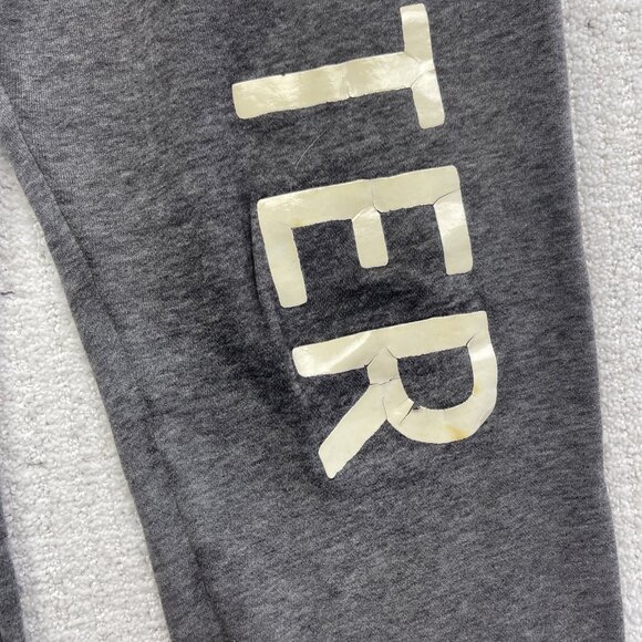 Hollister Pants Mens Medium Grey Sellout Logo Print Joggers Sweatpants Read - Picture 6 of 12